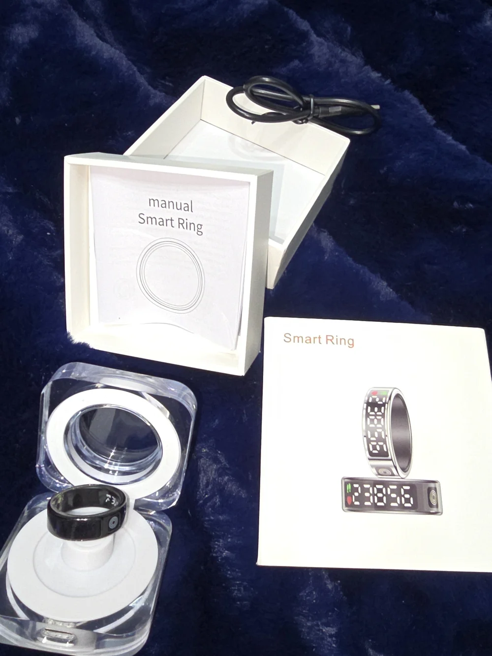 Size 10 Black Smart LED Health Tracker Ring
